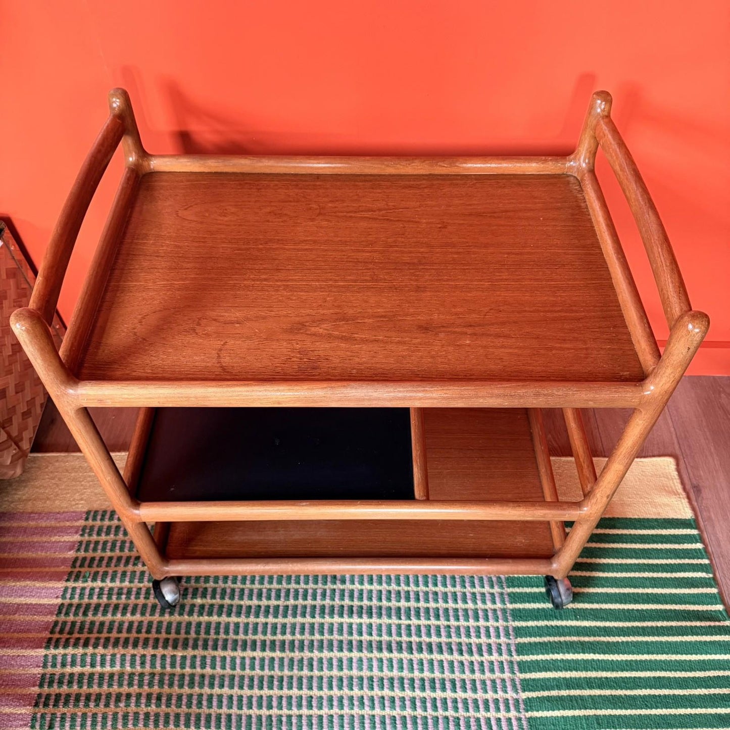 Vintage Danish trolley/ bar cart, mid century Johannes Andersen mcm unique piece