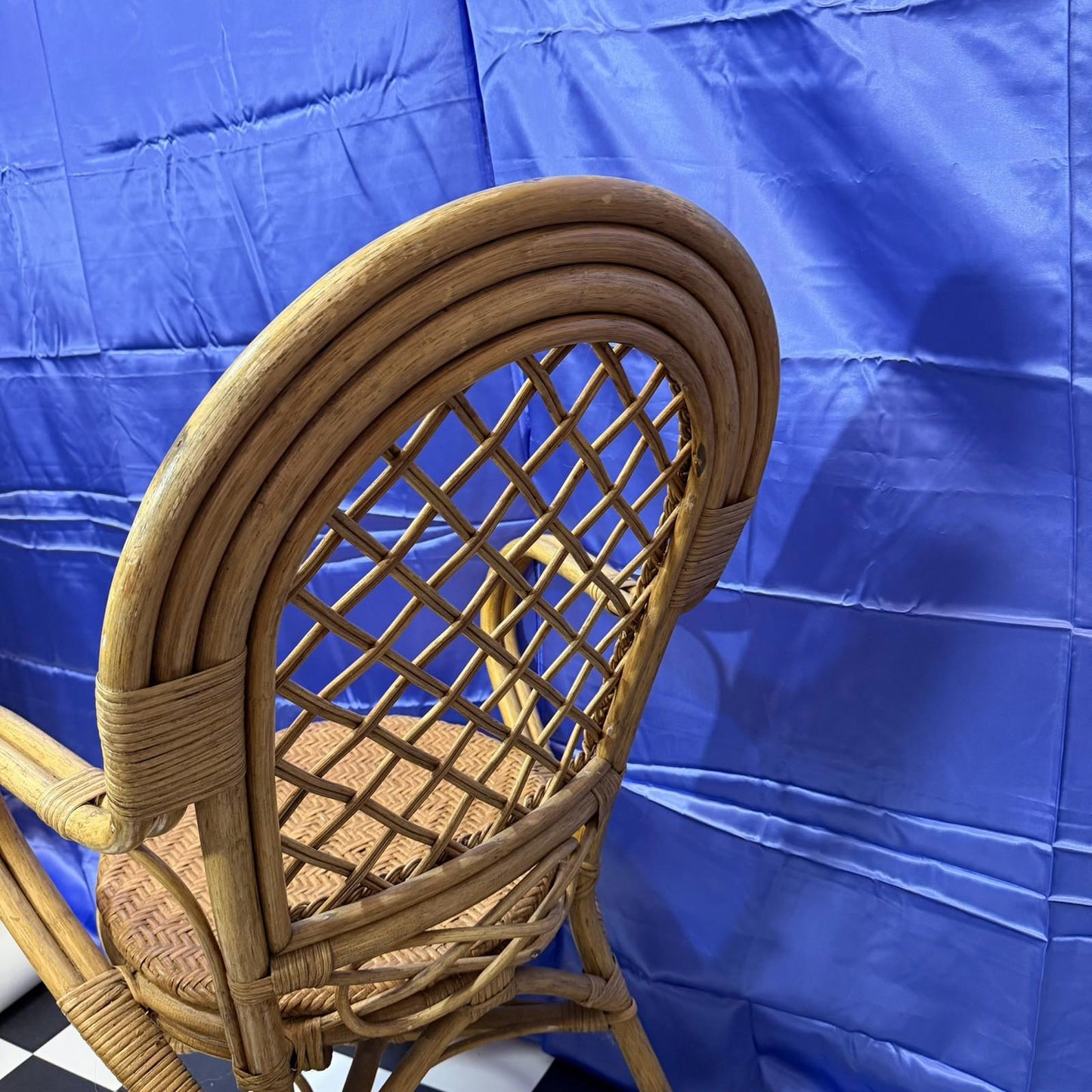 Vintage Retro Mid Century Bamboo Cane Chair 1970s VGC