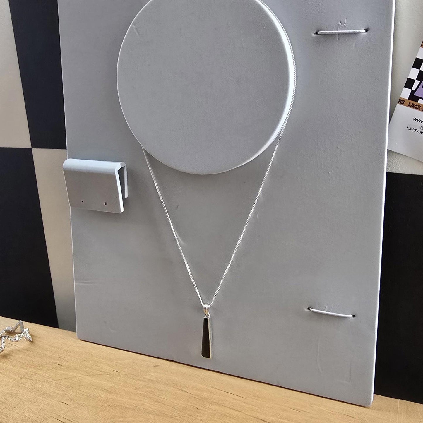 Vintage Silver Moonstone Pendant Necklace 925