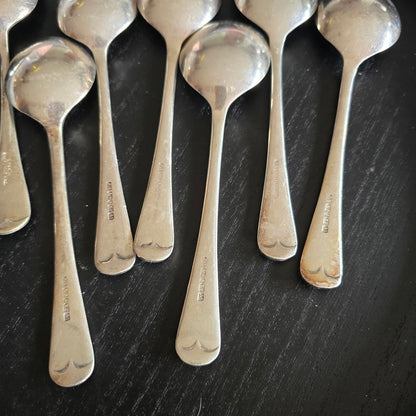 Set of 8 Vintage Silver PLATE EPSN Flatware SOUP Spoons