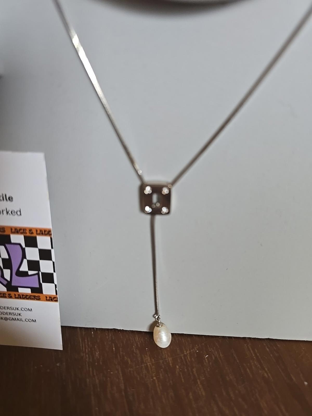 925 Vintage Silver And Pearl Necklace