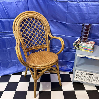 Vintage Retro Mid Century Bamboo Cane Chair 1970s VGC