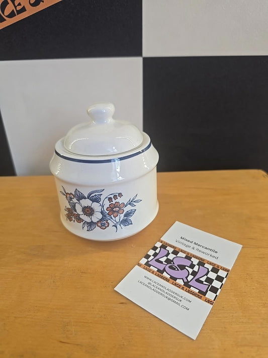 Alpine Rose Sugar Pot Made In Staffordshire England Floral Design