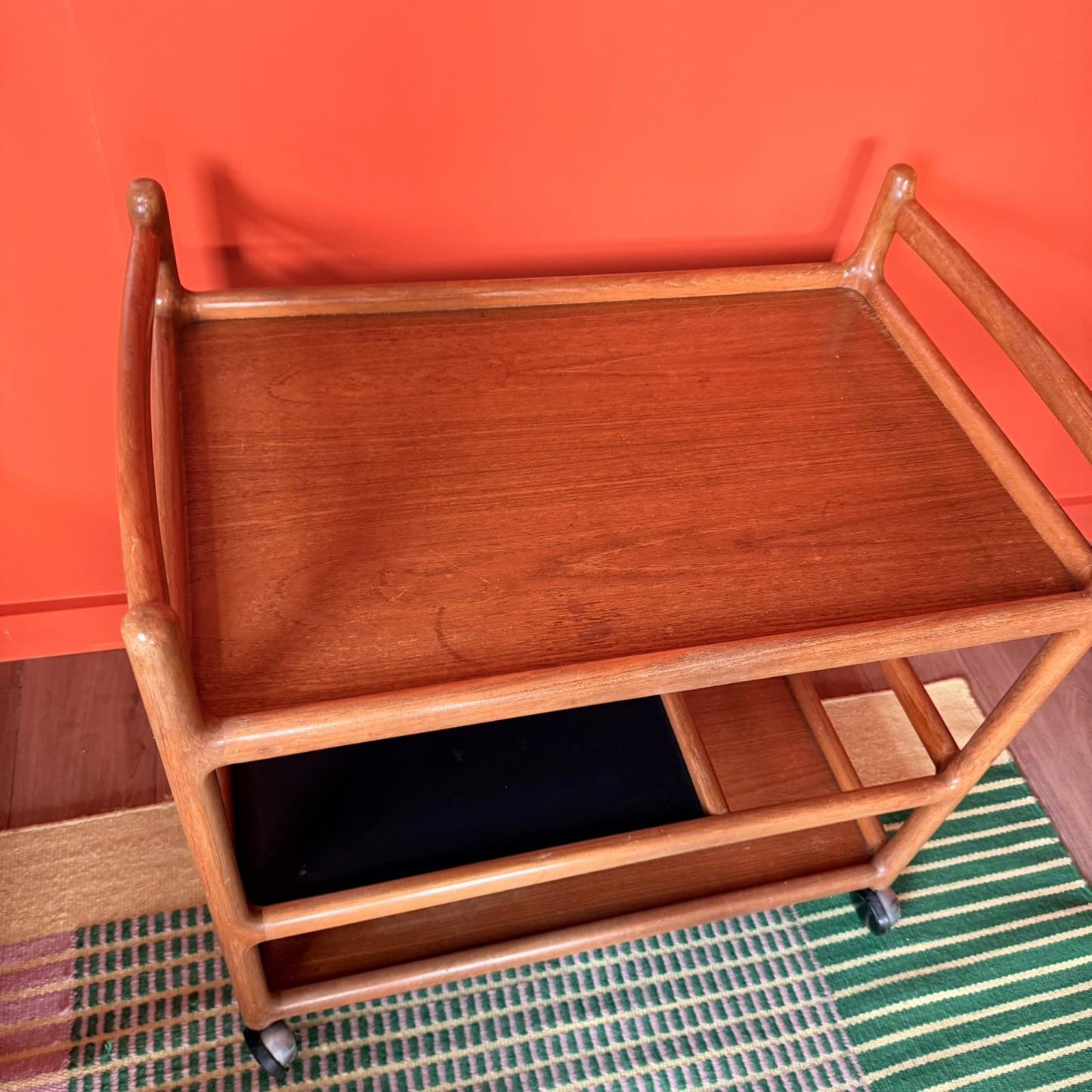 Vintage Danish trolley/ bar cart, mid century Johannes Andersen mcm unique piece