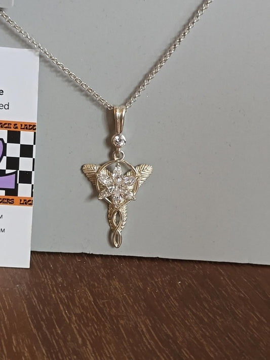 Official Lord Of The Rings Arwen Evenstar 925 Silver Necklace