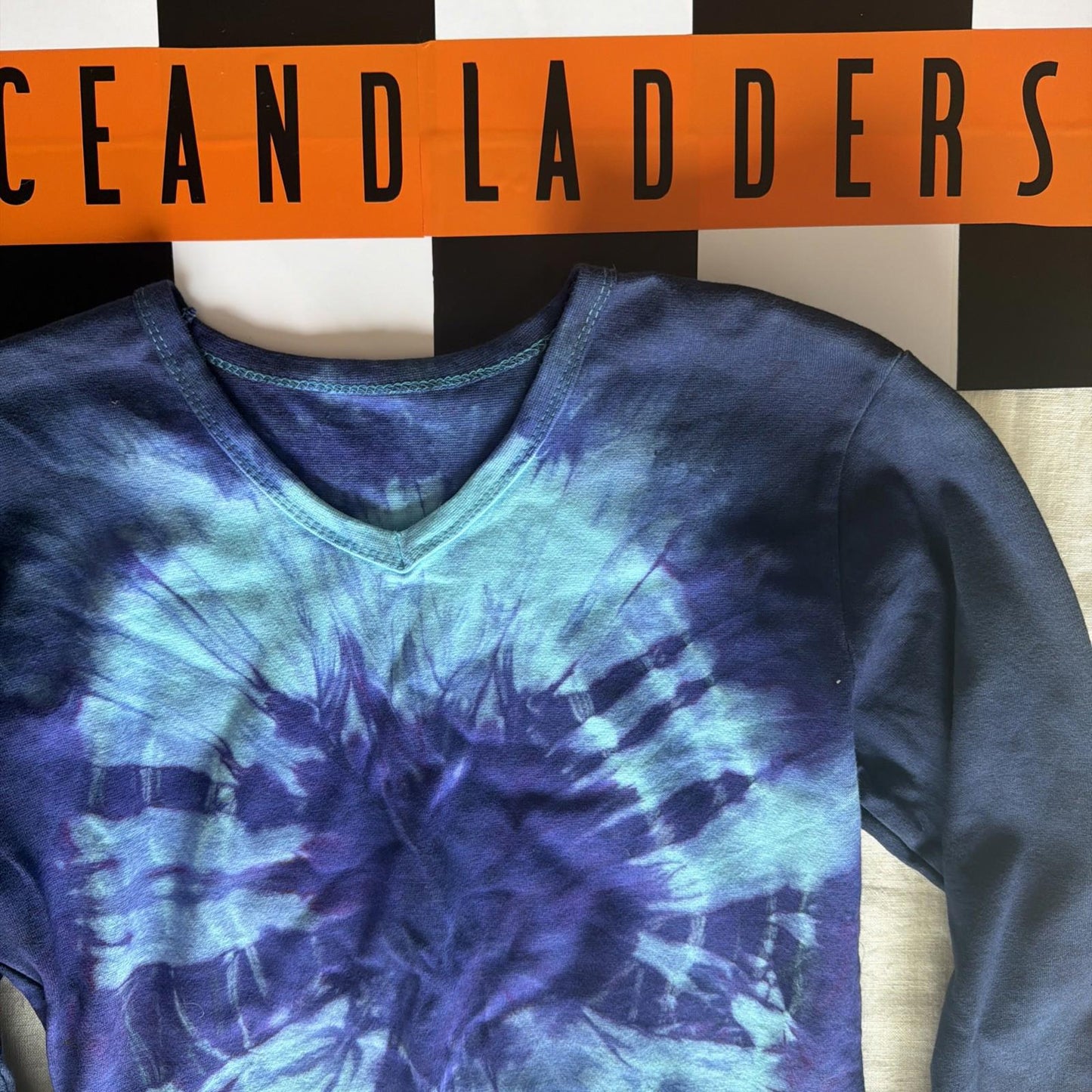Brand New Deadstock stretch Longsleeve Tshirt Tie Dye COTTON SIZE S/M