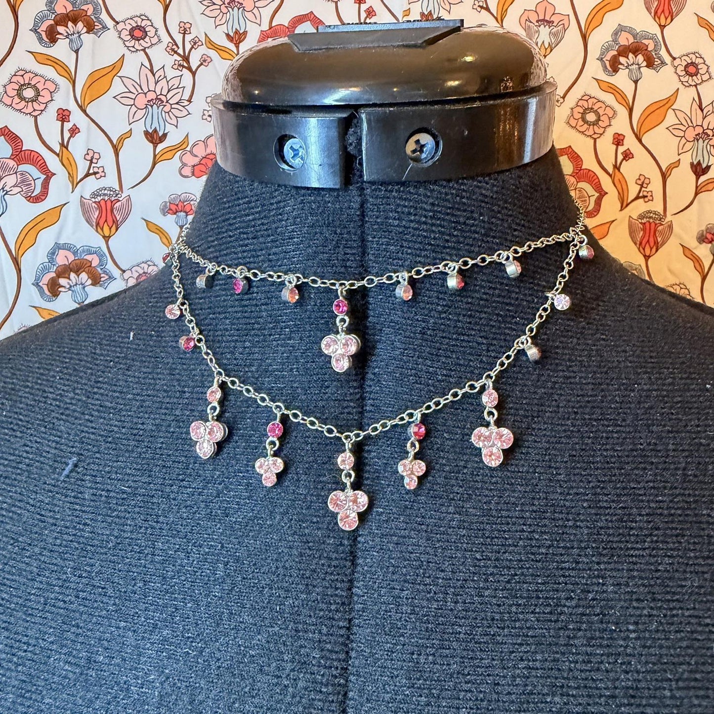 Vintage Costume Jewellery Necklace Metal Chain Design