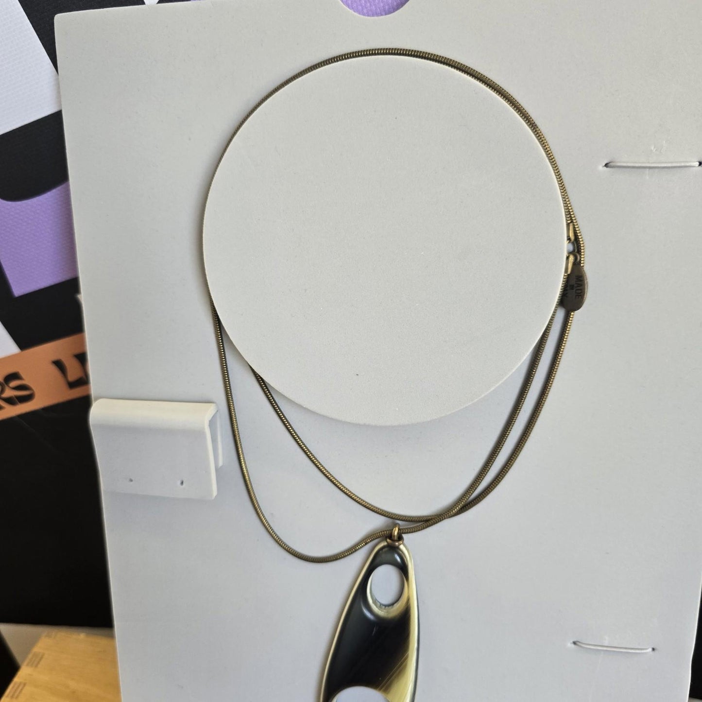 Vintage Statement Necklace With Chain Lightweight Large Pendant