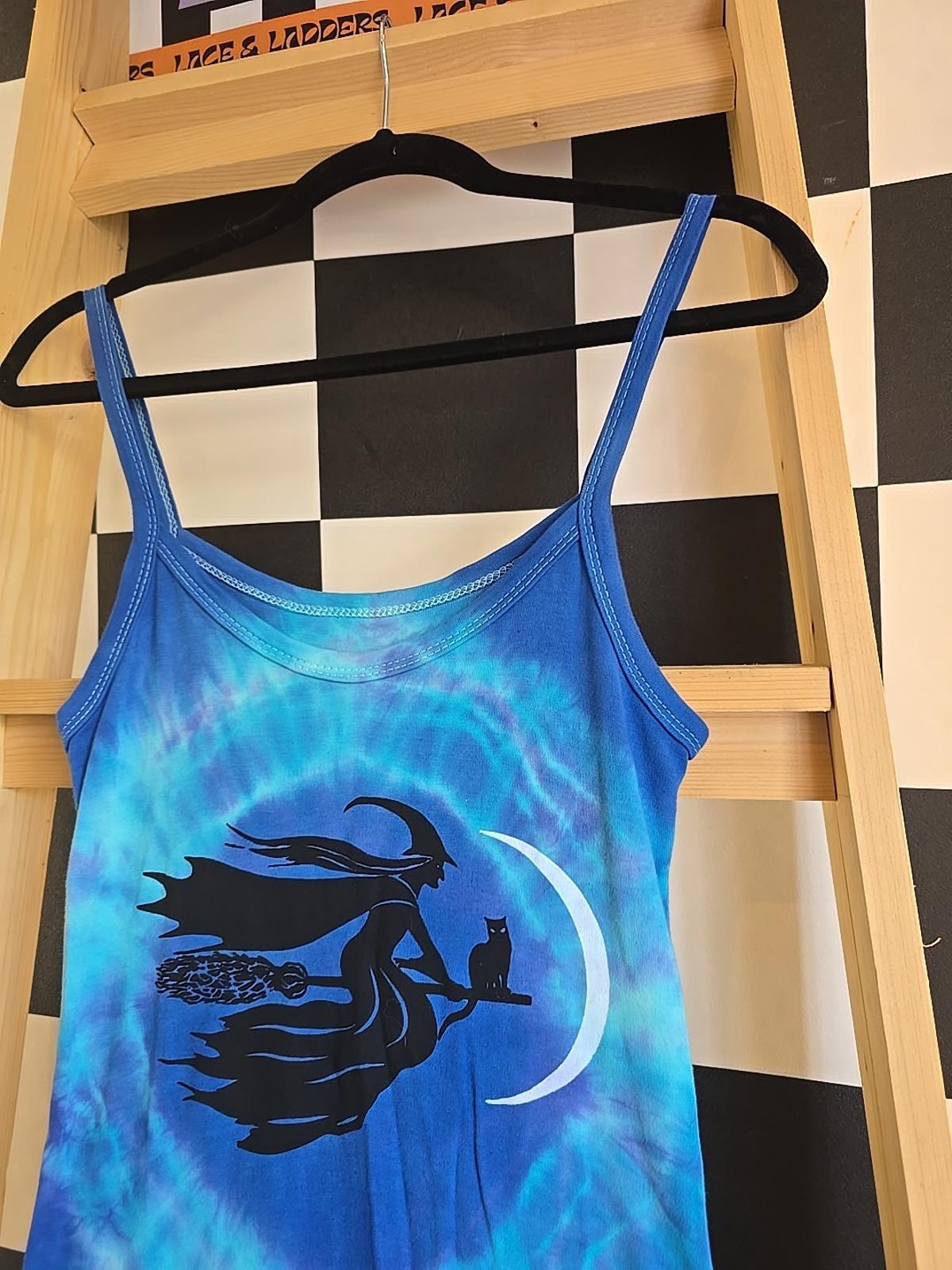 Brand New Deadstock Tie-dye Vest Dress Sreetch Cotton Size S UK