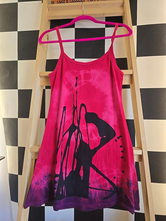 Brand New Tie Dye DEADSTOCK Cotton Vest Dress Size M Stretchy