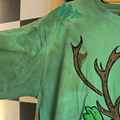 imperfect! Brand New Deadstock Tie Dye size M FRUIT OF THE LOOM T-Shirt Greenman