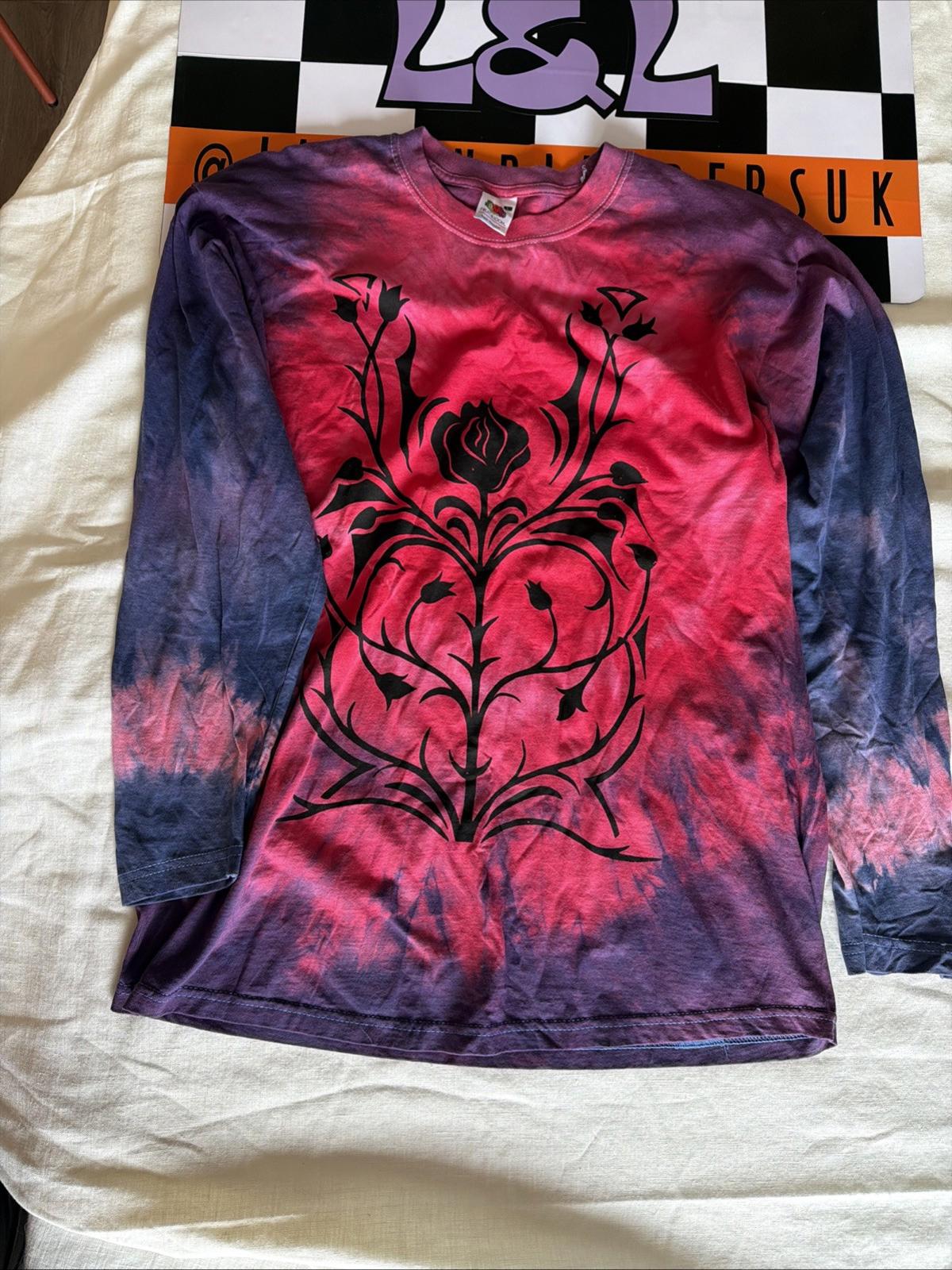Large Fruit Of loom tie dye Long Sleeve Deadstock unisex pink and purple new