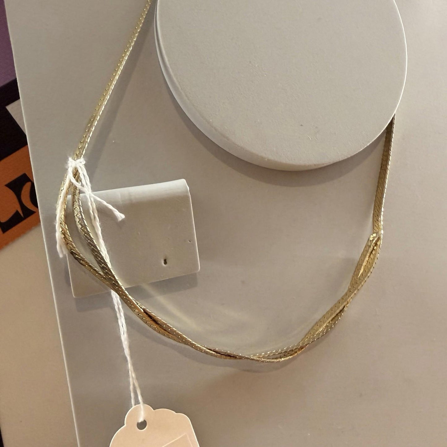 Vintage Costume Jewellery Gold Twist Chain Necklace