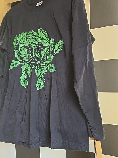 Brand New Deadstock Tie-dye Long T-shirt Fruit Of The Loom Greenman Screen Print